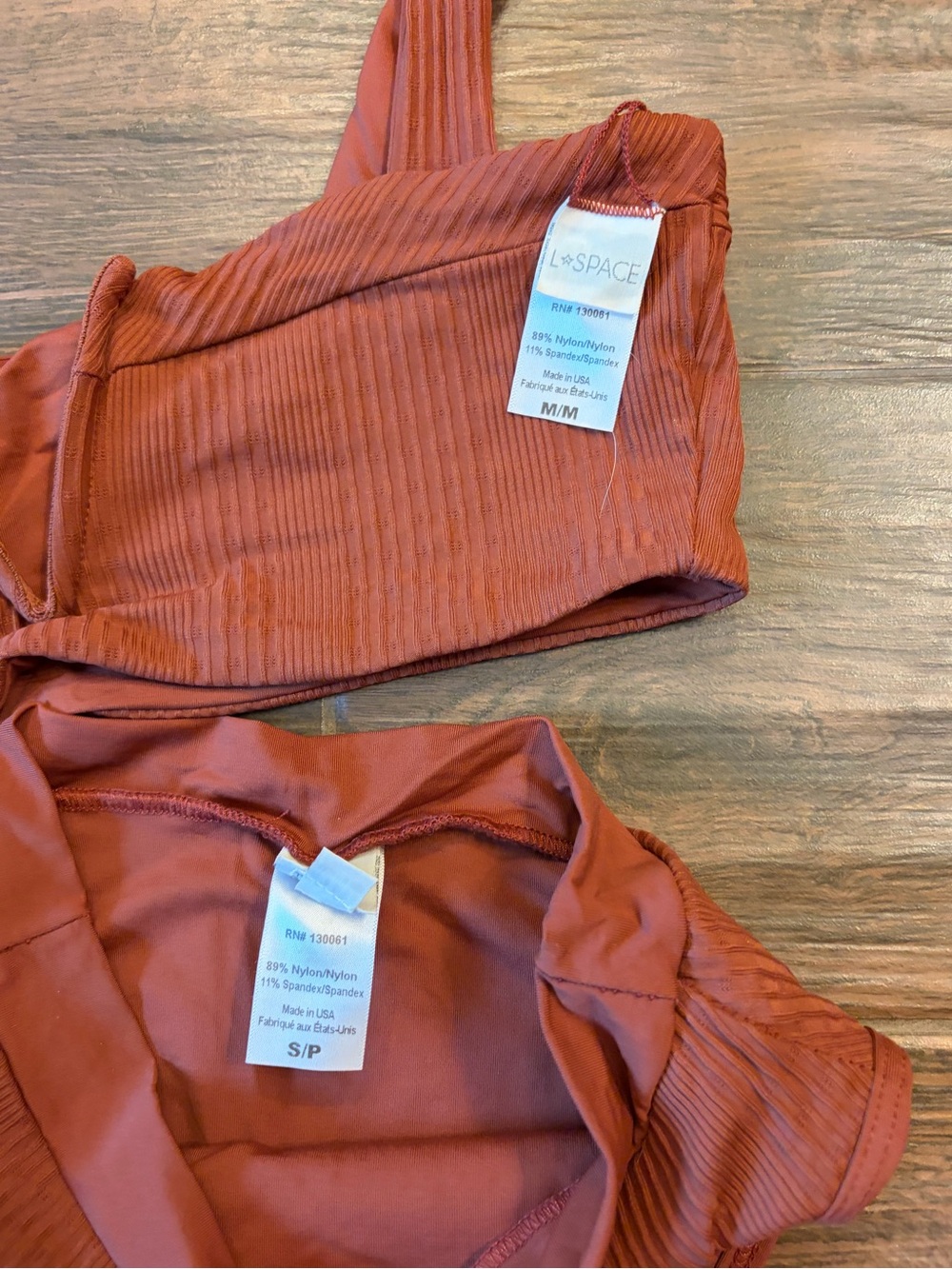 l*space Ribbed Rust High-Waist Bikini Set - Picture 3 of 3